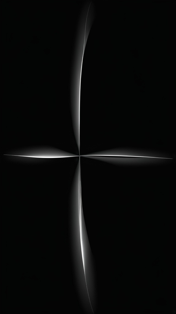The shape of a cross gently illuminates a dark background