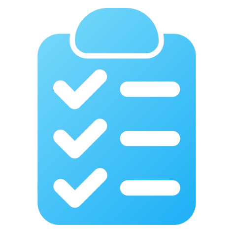 An icon of a blue clipboard