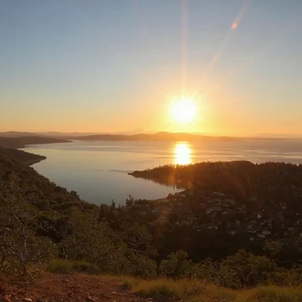 A sun sets in Gordon Head in Victoria BC, the home of Simo Breathwork Headquarters.